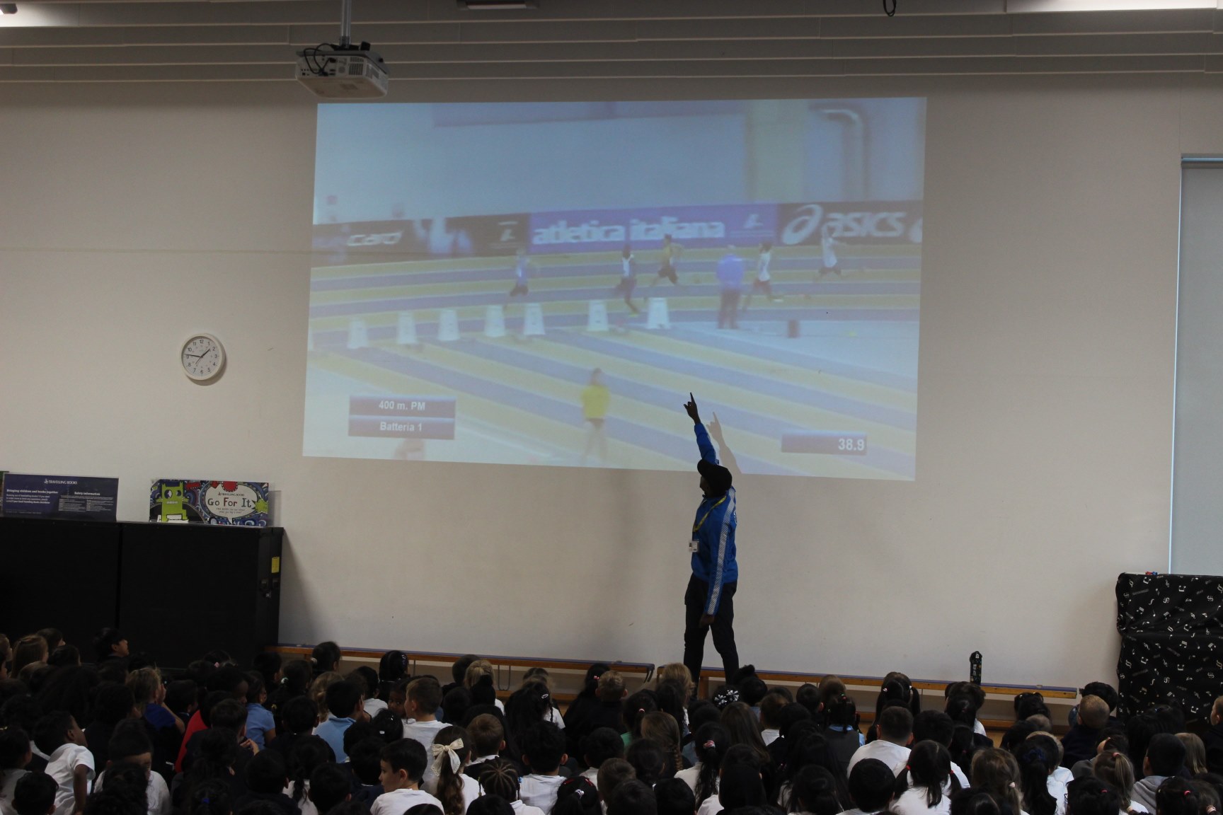 Fred Afrifa talking in assembly about his life