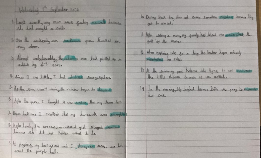 Year 4 writing