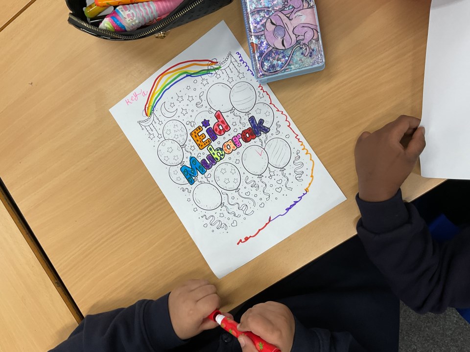 Year 2 colouring on Eid
