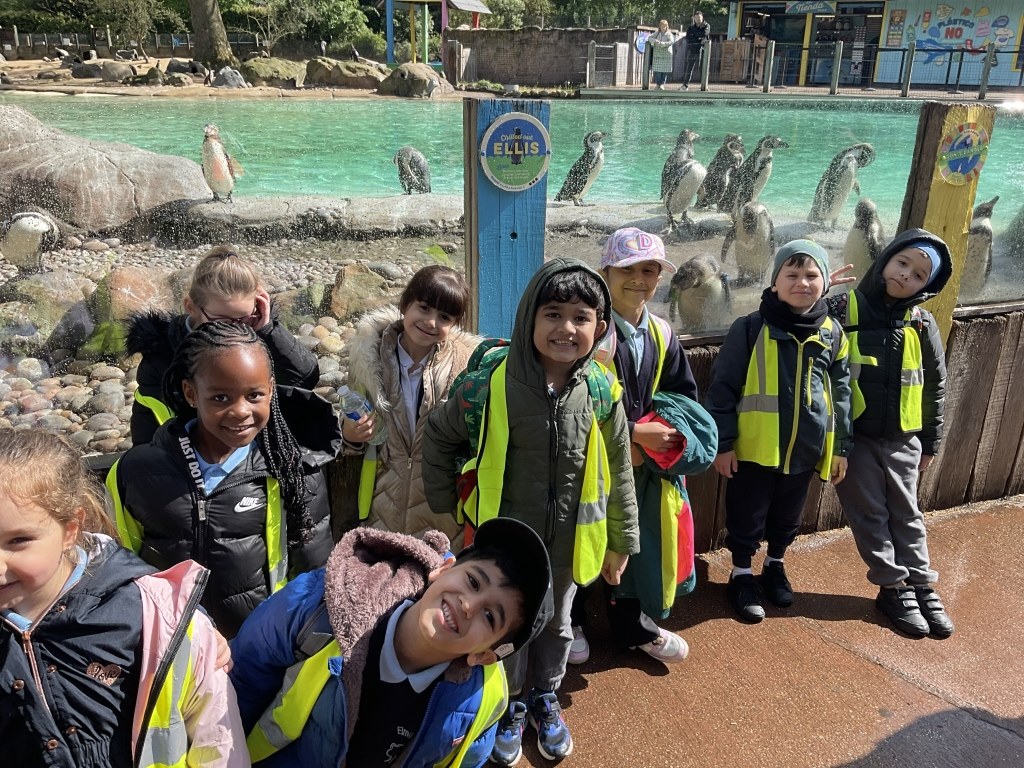 Year 1 children with penguins 