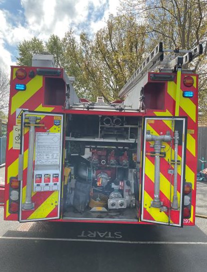 The fire engine's storage boot