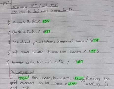 Year 4 work about the history of the local area