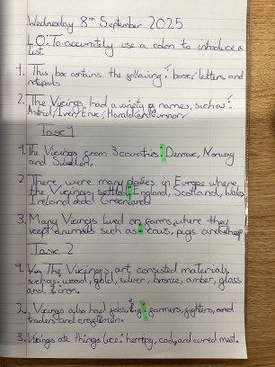 Some Year 6 English work
