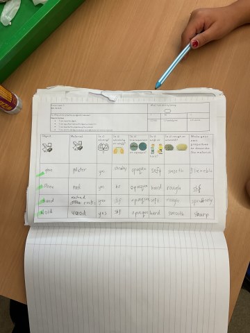 Child showing their work