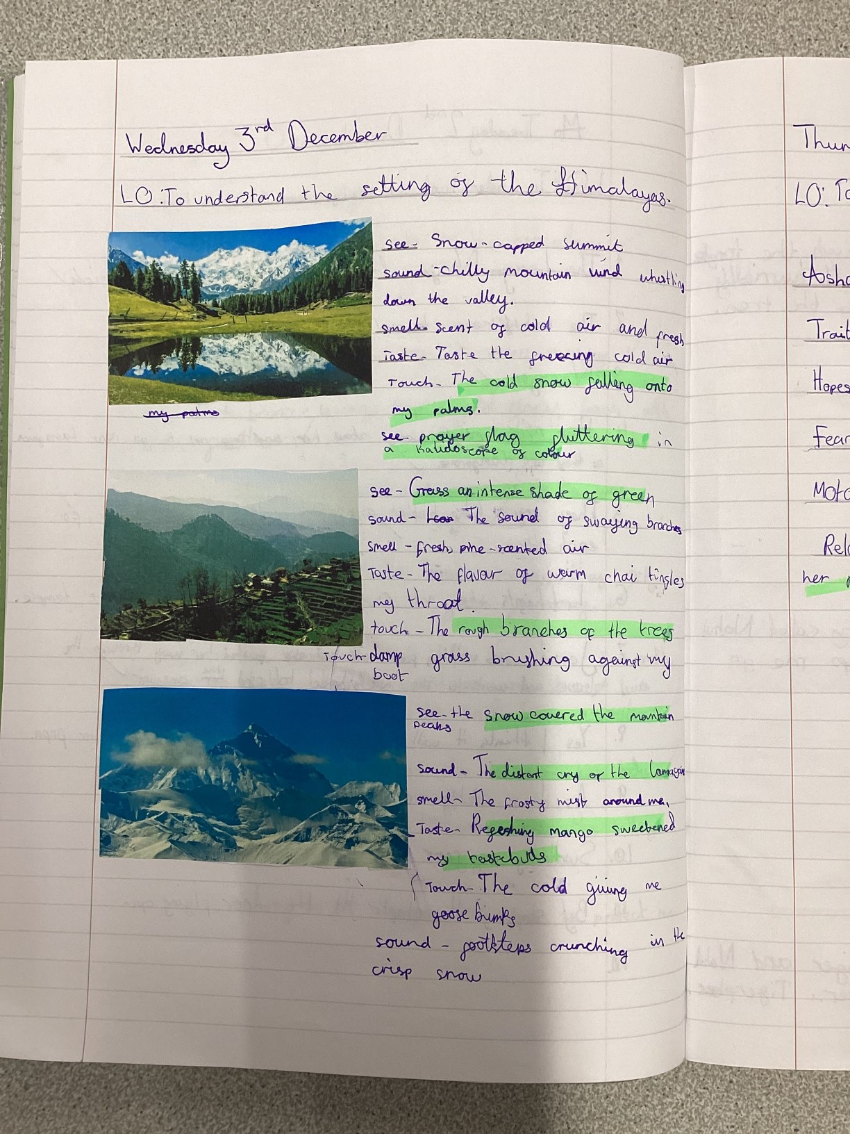 Year 6 writing work