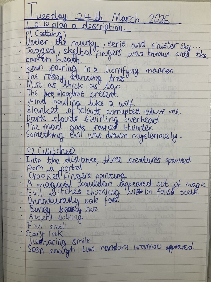 Year 6 description writing