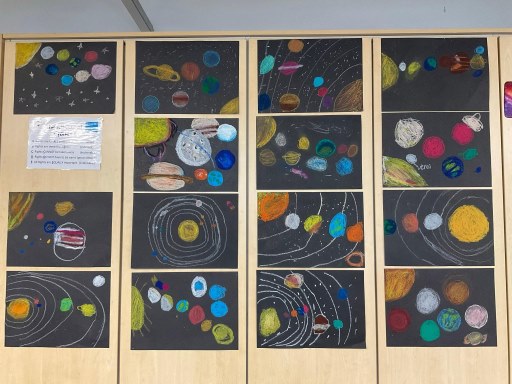 Year 5 Art work on the solar system