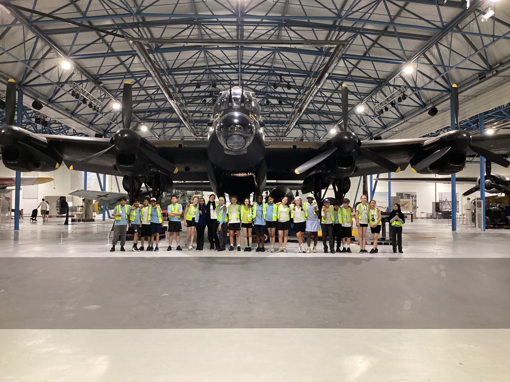 Year 6 in front of a WW2 bomber
